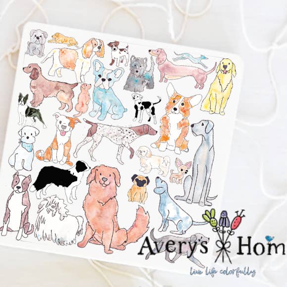 Avery's Home Dog Breeds Absorbent Stone Coaster