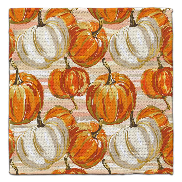 CJ Bella Co Eco-Friendly Washcloth - Pumpkins with Stripe Back