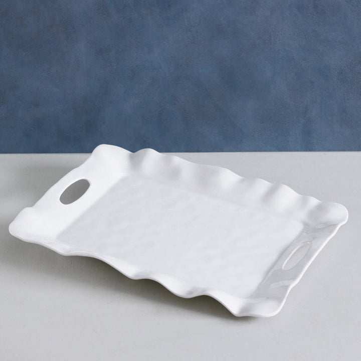 Beatriz Ball VIDA Havana White Rectangular Tray with Handles