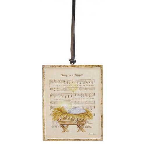 Burton & Burton Mango Wood  Ornament - Away in a Manger