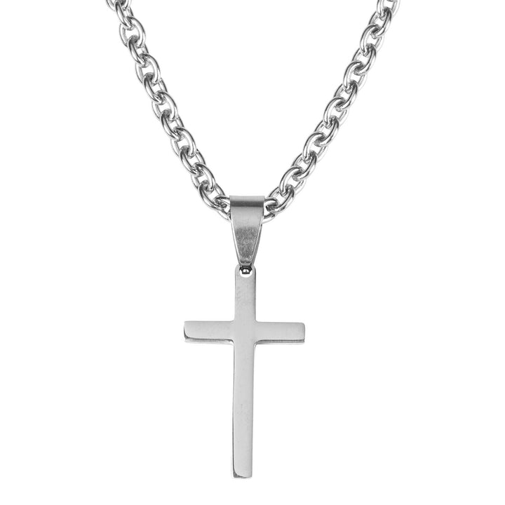 Dicksons Stainless Steel Pendant Baptism Cross Necklace in Box