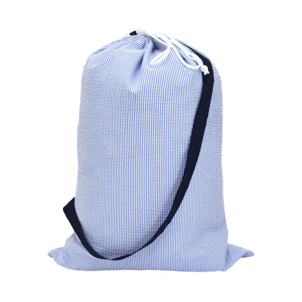Mint Navy Seersucker Hold All
