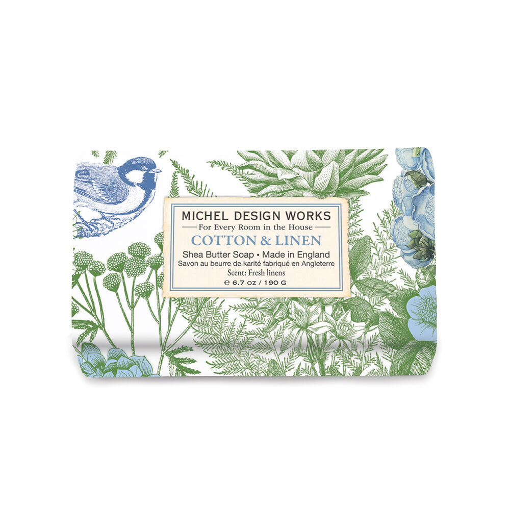Michel Design Works Medium Bath Soap Bar - Cotton & Linen