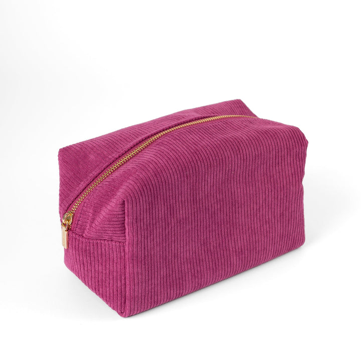 Elyse Breanne Corduroy Cosmetic Bag - Raspberry