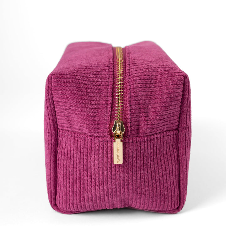 Elyse Breanne Corduroy Cosmetic Bag - Raspberry