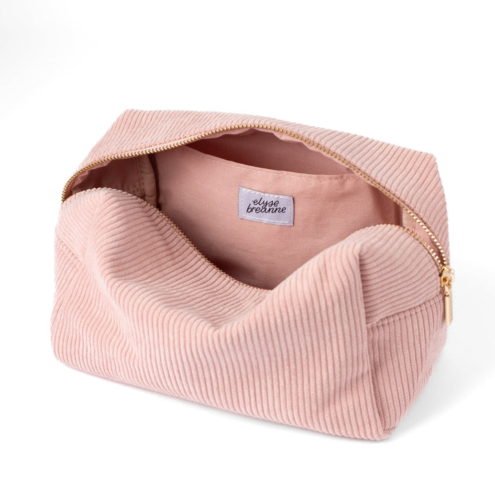 Elyse Breanne Corduroy Cosmetic Bag - Rose