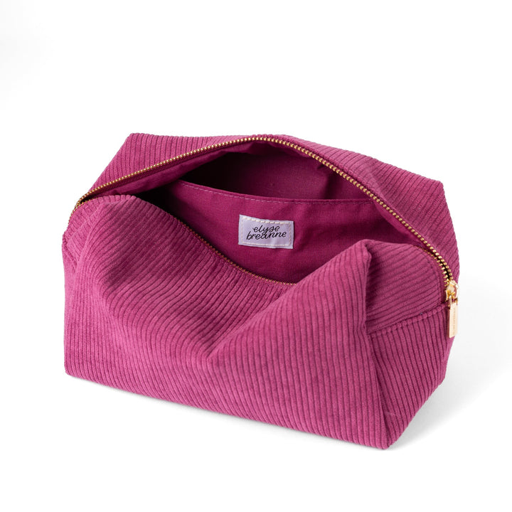 Elyse Breanne Corduroy Cosmetic Bag - Raspberry