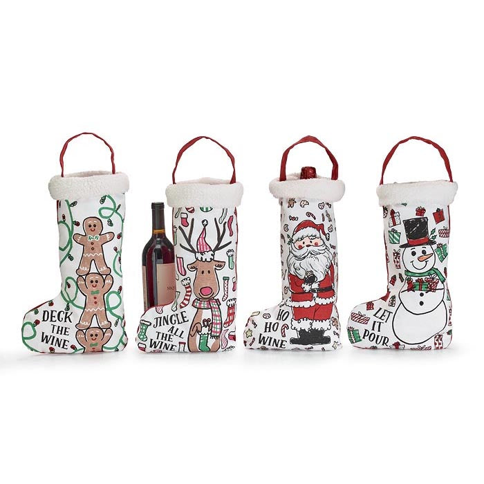 Burton & Burton Wine Bottle Bag - Jingle All the Wine