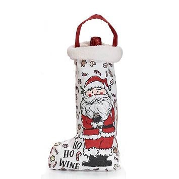 Burton & Burton Wine Bottle Bag - Ho Ho Wine