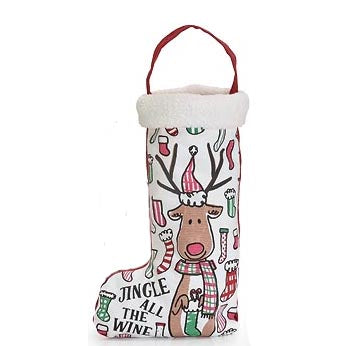 Burton & Burton Wine Bottle Bag - Jingle All the Wine