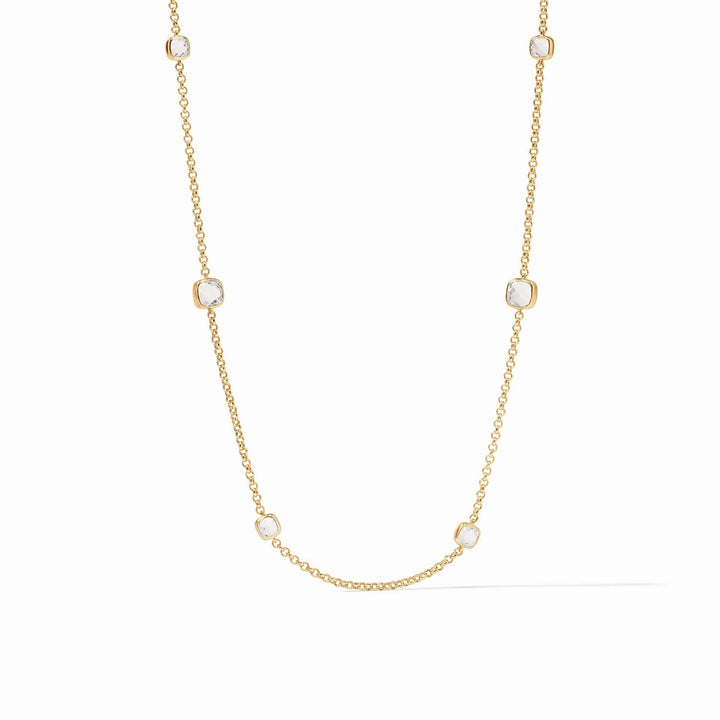 Julie Vos Aquitaine Station Necklace - Gold/Clear Crystal