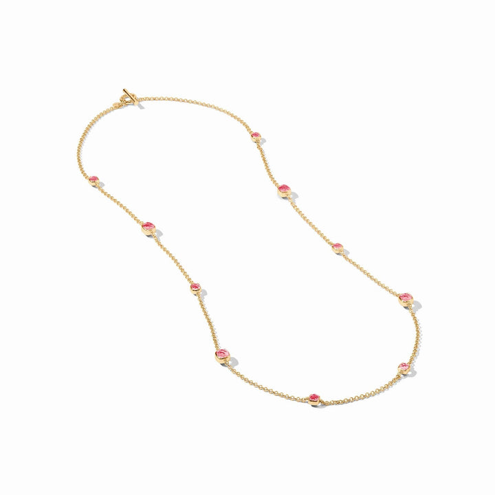 Julie Vos Aquitaine Station Necklace - Gold/Clear Crystal