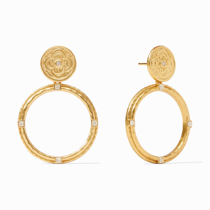 Julie Vos Astor Statement Earrings -  Gold/Cubic Zirconia
