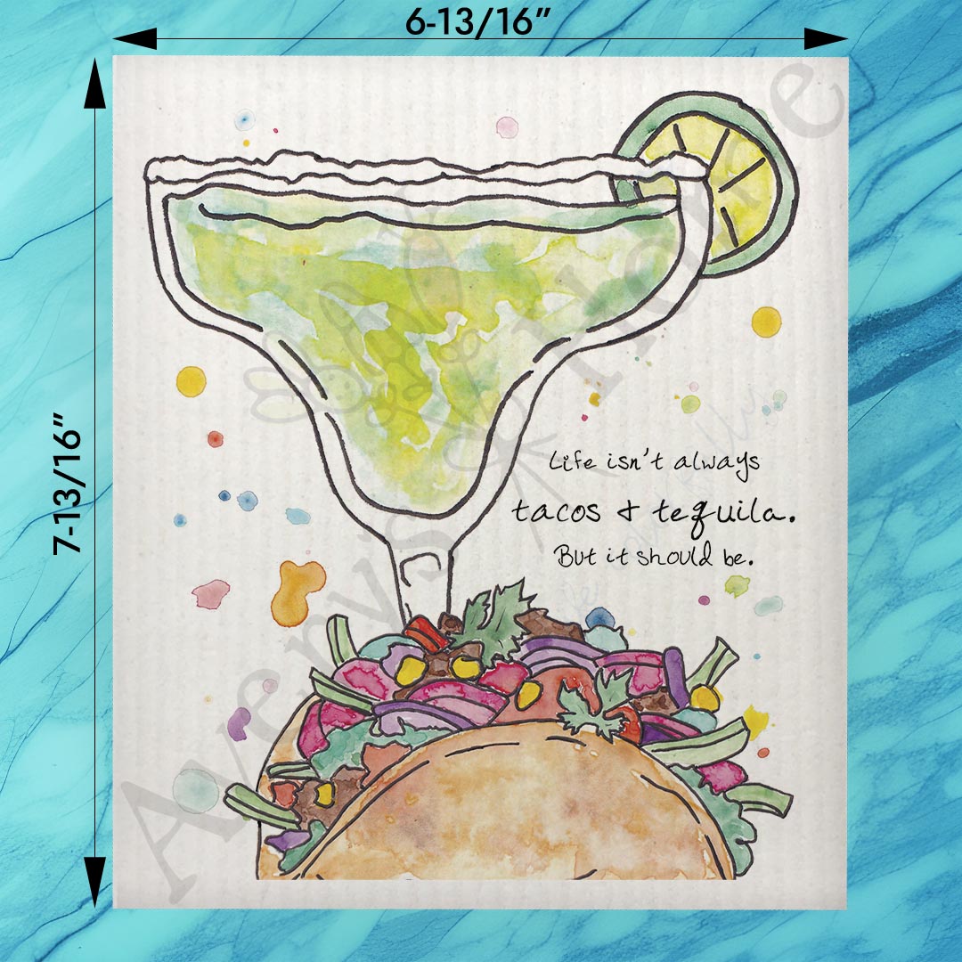 Avery's Home Tacos & Tequila Swedish Dishcloth – Fiesta Kitchen Decor