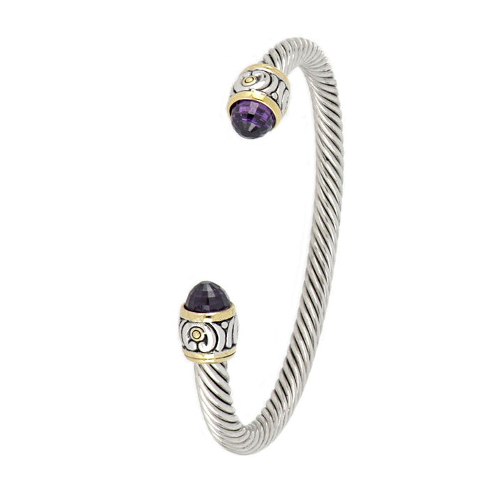 John Medeiros Nouveau Small Wire Cuff Bracelet - Amethyst