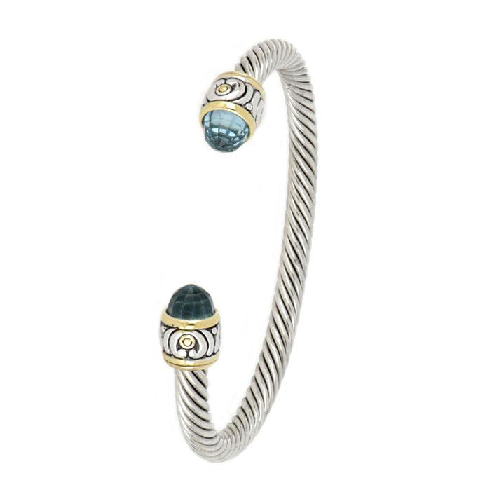 John Medeiros Nouveau Small Wire Cuff Bracelet - Aqua
