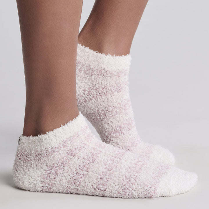 CozyChic® Heathered Stripe Ankle Sock Set - Teaberry Multi