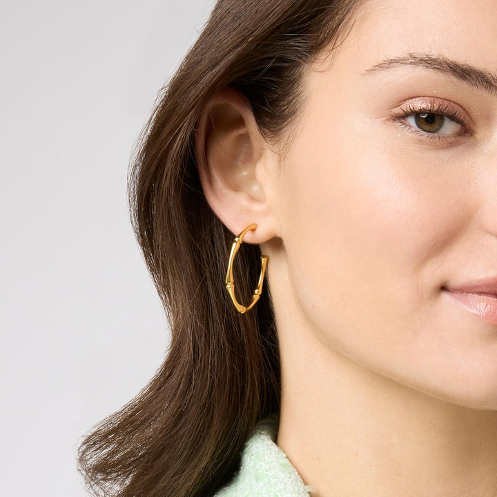 Julie Vos Bamboo Hoop Earrings - Gold/Medium