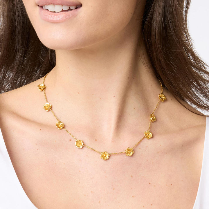 Julie Vos Bloom Delicate Station Necklace - Gold/OS