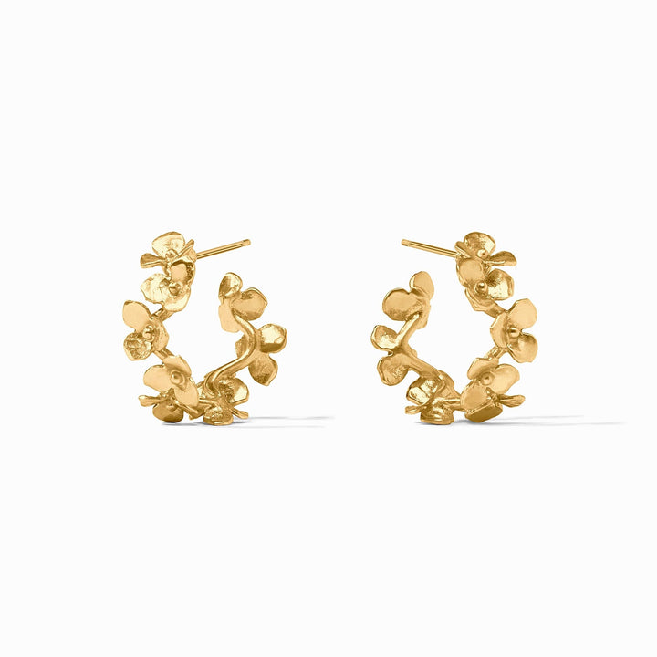 Julie Vos Bloom Hoop Earrings - Gold/Small