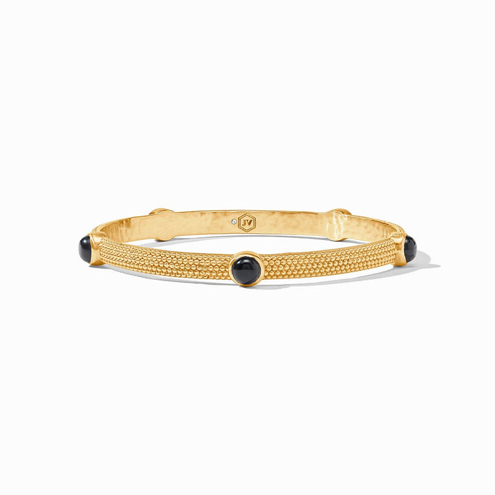 Julie Vos Cabochon Bangle - Gold/Obsidian Black/Small