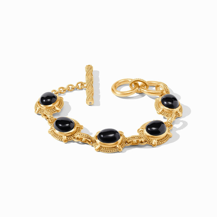 Julie Vos Cabochon Bracelet - Gold/Obsidian Black