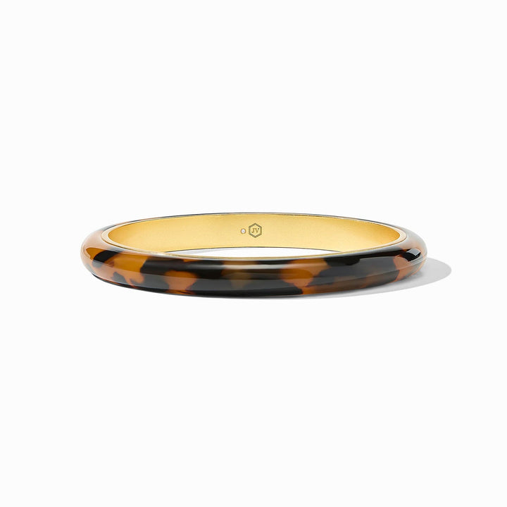 Julie Vos Madison Statement Bangle - Gold/Tortoiseshell/Medium