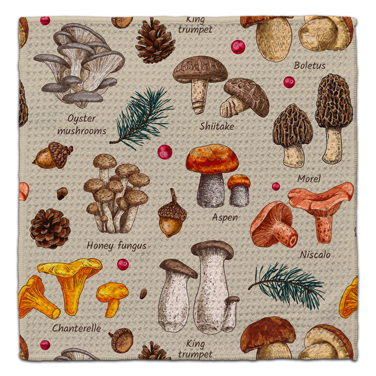 CJ Bella Co Eco-Friendly Washcloth - Mushrooms w/Names