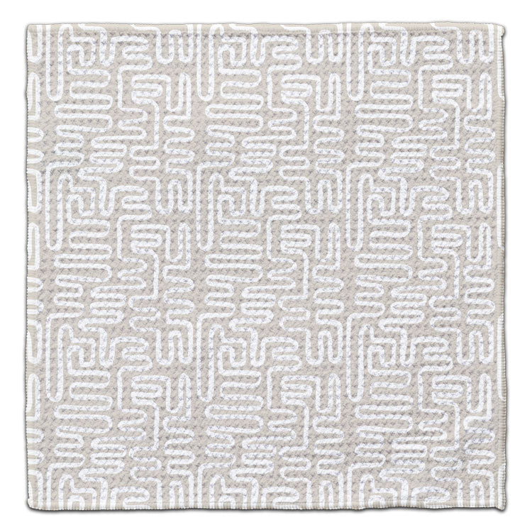 CJ Bella Co Eco-Friendly Washcloth - Beige Geo Pipes