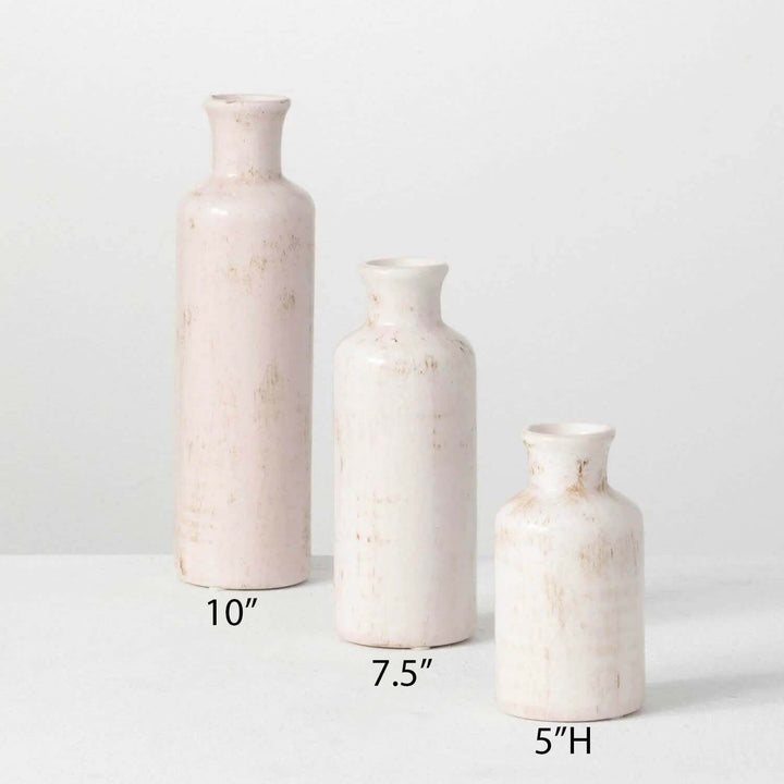 Sullivans White Bottle Vase -  10"