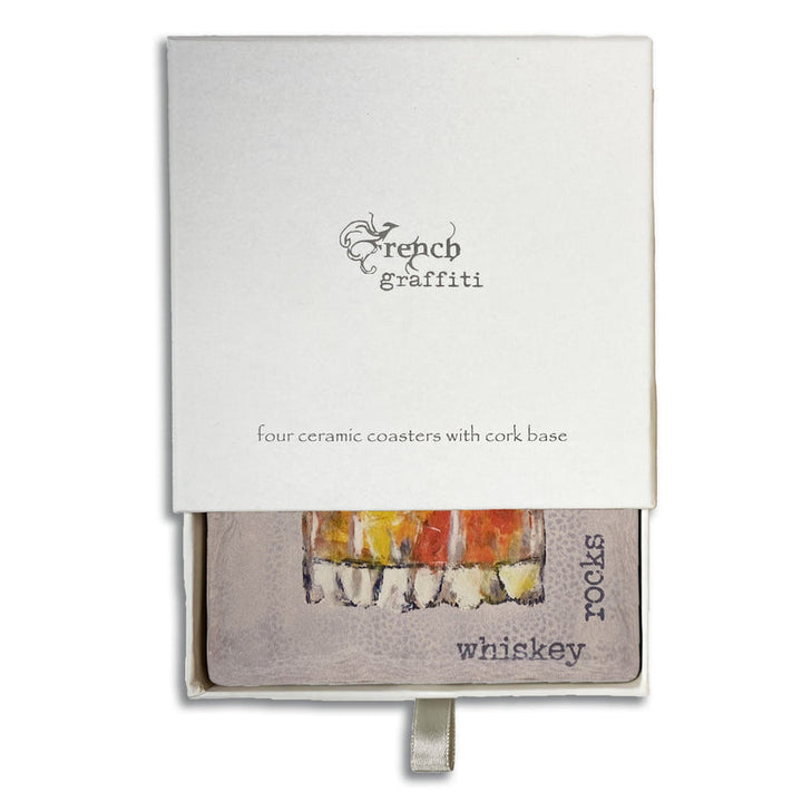 French Graffiti Whiskey Rocks Coaster
