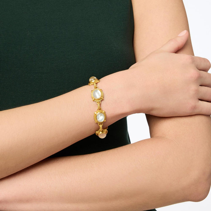 Julie Vos Cabochon Bracelet - Gold/Obsidian Black