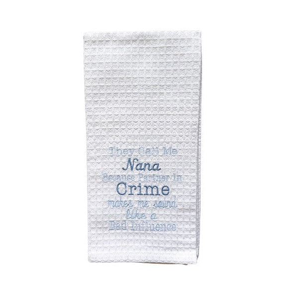 Hanging By A Thread Waffle Weave Towel - They Call Me Nana