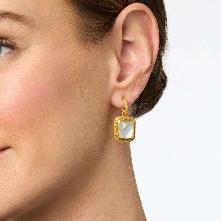 Julie Vos Cheval Hoop & Charm Earrings - Gold/Obsidian Black