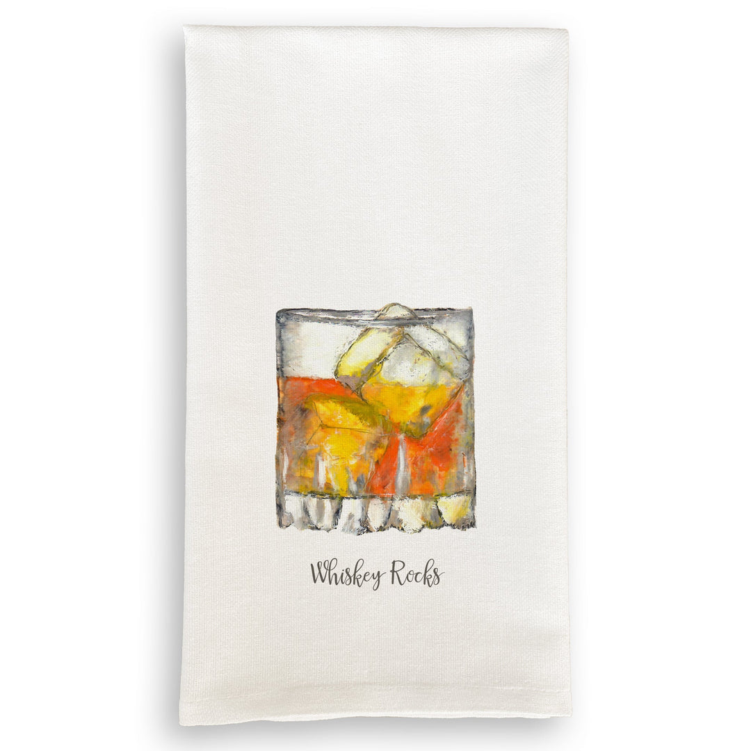 French Graffiti Dish Towel - Whiskey Rocks