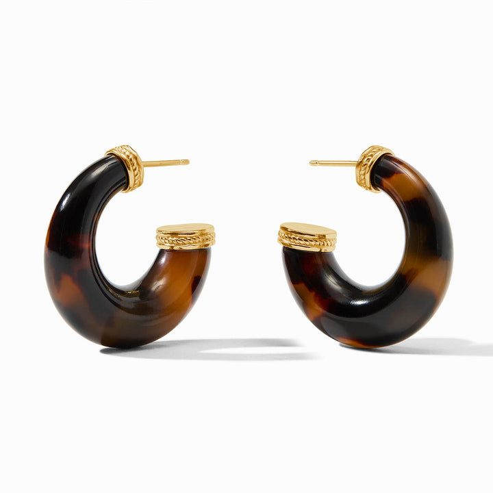 Julie Vos Madison Statement Hoop Earrings - Gold/Tortoiseshell/Medium