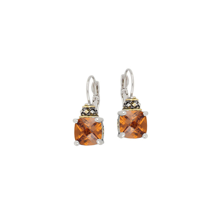 John Medeiros Anvil Collection Square Cut French Wire Earrings - Champagne