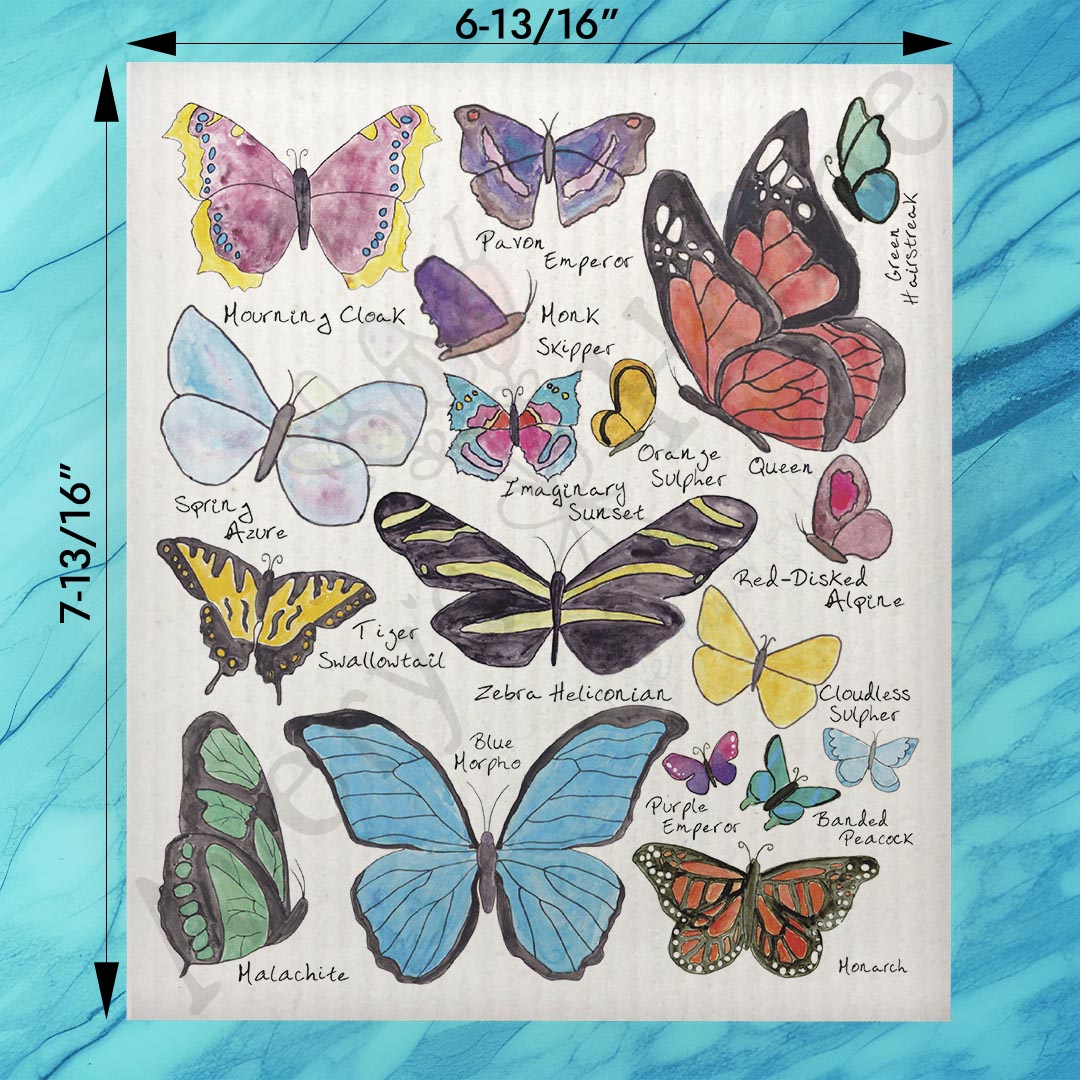 Avery's Home Butterfly Kinds Nature Organic Swedish Dishcloth