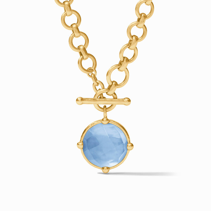 Julie Vos Honeybee Demi Necklace -  Gold/Iridescent Chalcedony Blue