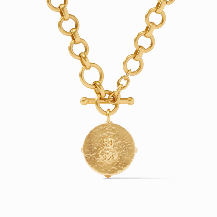 Julie Vos Honeybee Demi Necklace -  Gold/Iridescent Peacock Blue