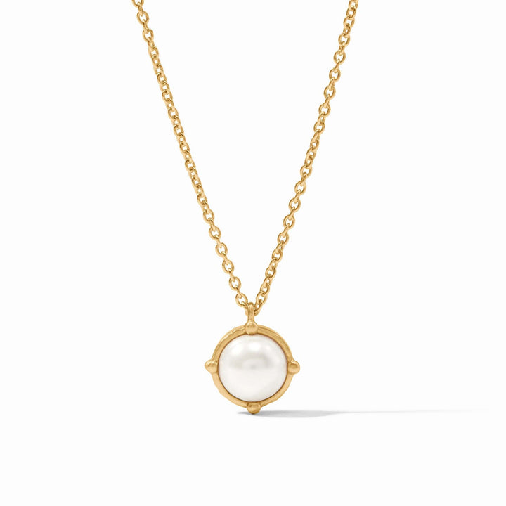 Julie Vos Honeybee Solitaire Necklace - Gold/Pearl