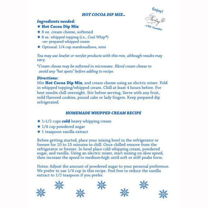 Country Home Creations Hot Cocoa Dip Mix Limited Edition