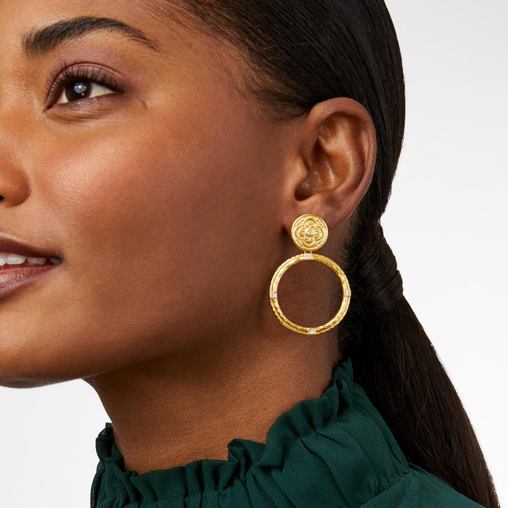 Julie Vos Astor Statement Earrings -  Gold/Cubic Zirconia