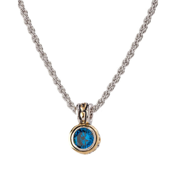 John Medeiros Beijos Collection - Bezel Set Pendant Necklace - Sapphire