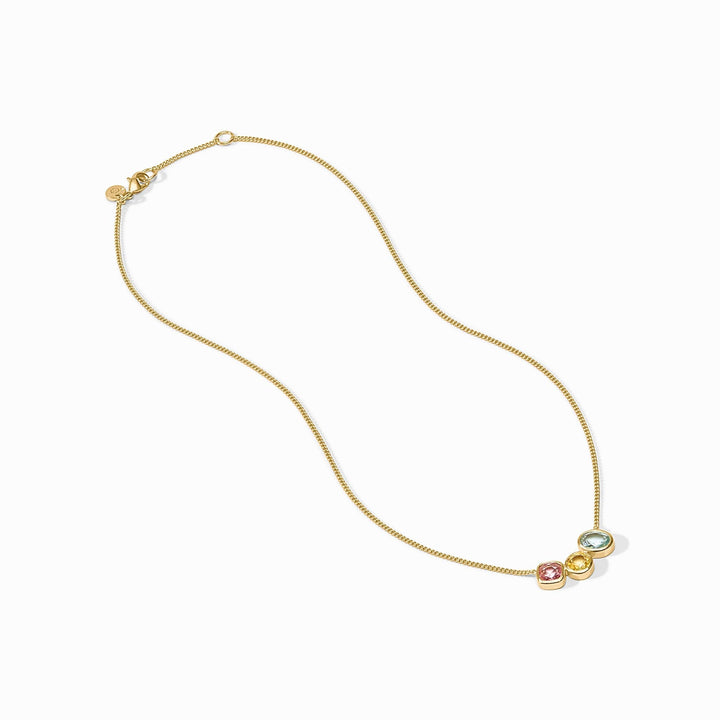 Julie Vos Kaleidoscope Delicate Necklace - Gold/Iridescent Clear Crystal/OS