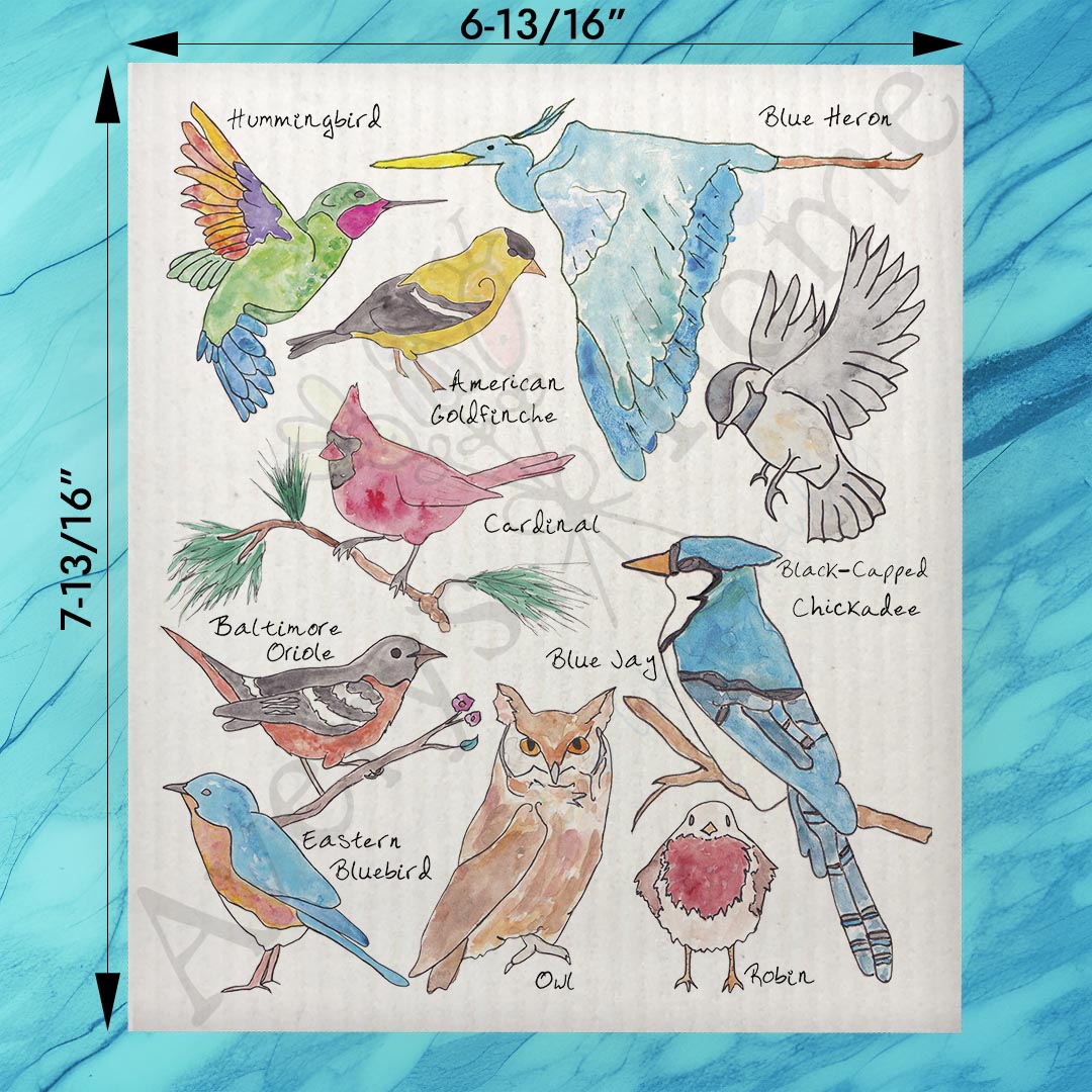 Avery's Home Northern Birds Swedish Dishcloth – Backyard Birdwatcher Gift