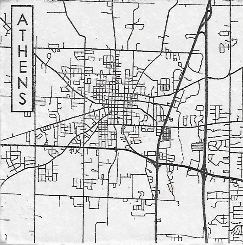 Tipsy Coasters Athens City Streets Map Coaster