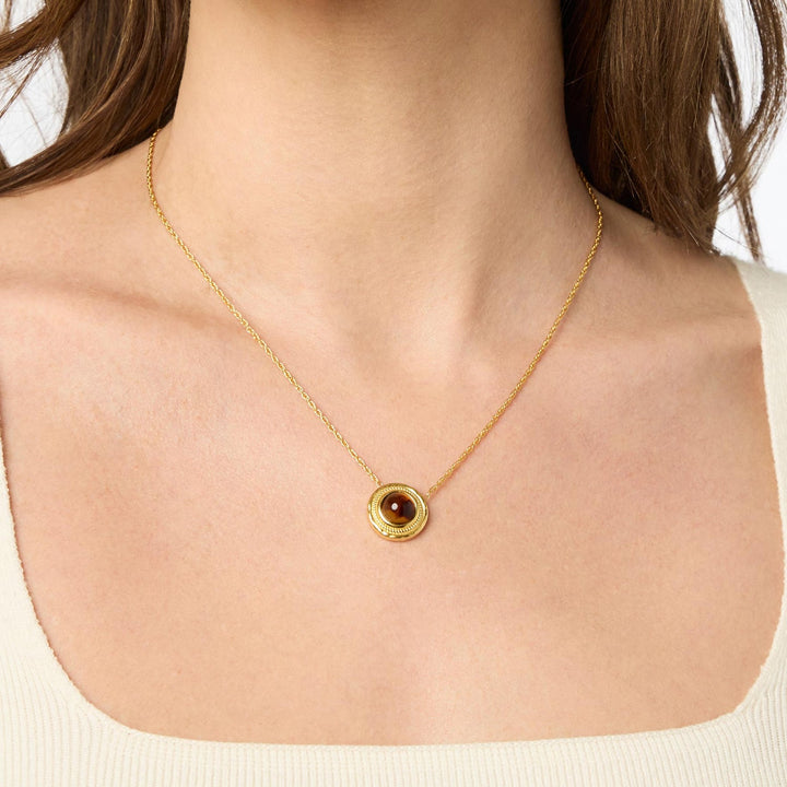 Julie Vos Madison Delicate Necklace - Gold/Tortoiseshell