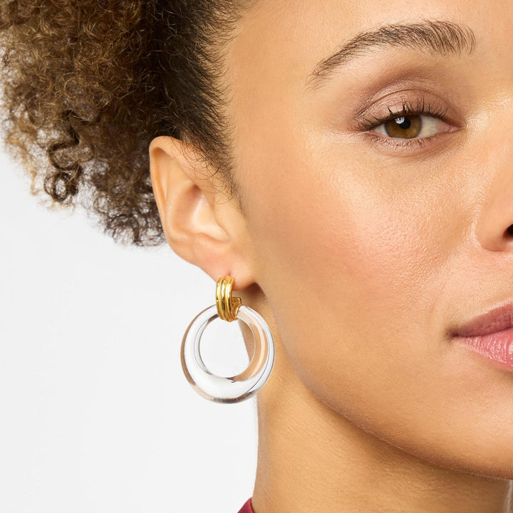 Julie Vos Madison Doorknocker Earrings - Gold/Tortoiseshell
