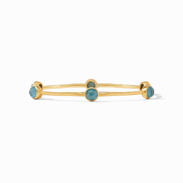 Julie Vos Milano Luxe Bangle - Gold/Iridescent Peacock Blue/Small